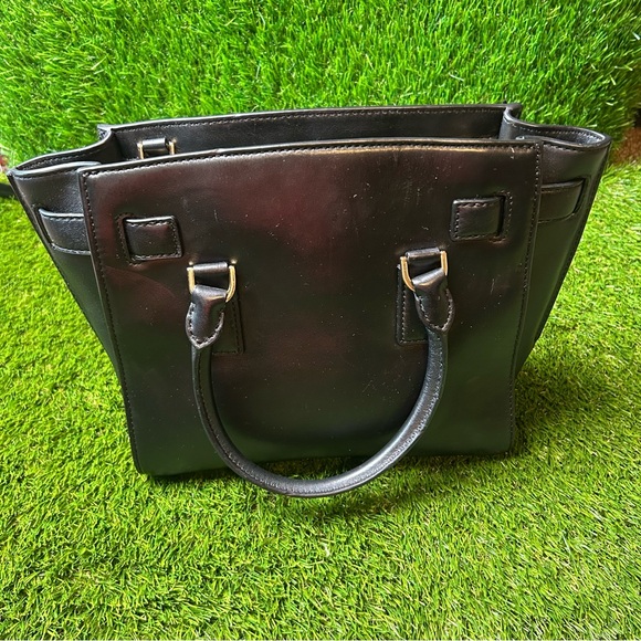 Michael Kors Black Leather Satchel with Modern Silhouette - Picture 2 of 7